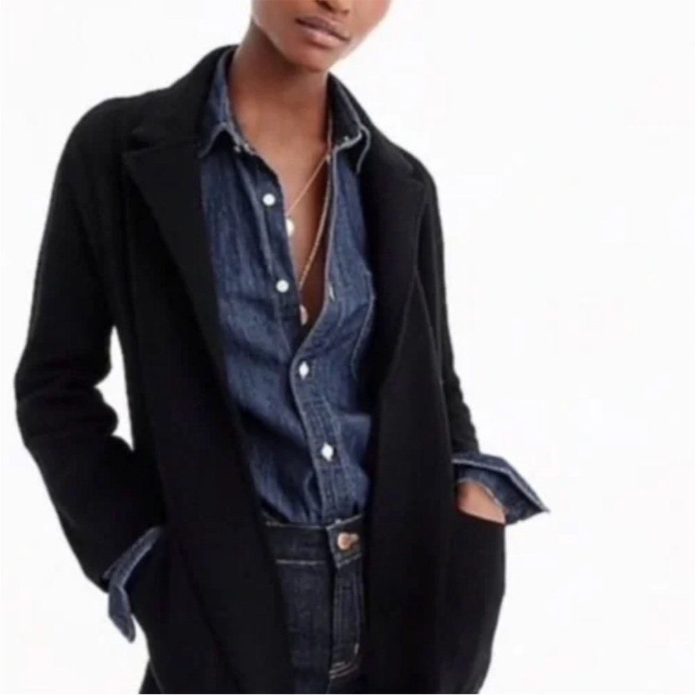 J. Crew Sophie Wool Sweater Blazer Black Sz Small